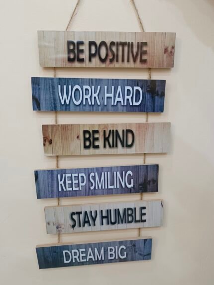 Inspirational Wooden Wall Hanging with Motivational Quotes
